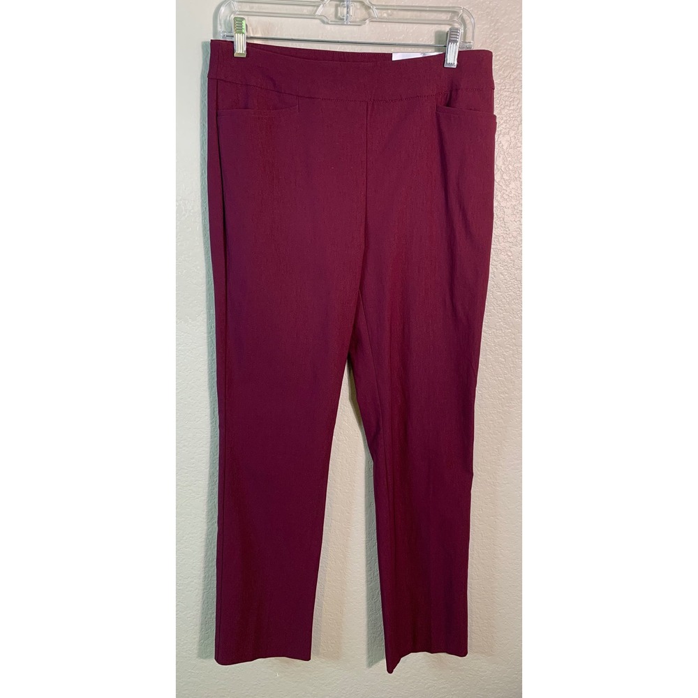 Chicos 0.5R US 6R Brigitte Slim Leg Pants Deep Chianti So Slimming Career NEW